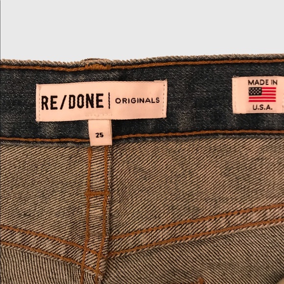 Re/Done Dark Blue Distressed Jeans - Picture 4 of 6